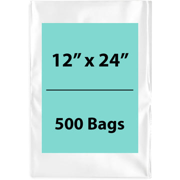 Clear poly bags Flat 12 inch (width) X 24 inch (Height) LDPE